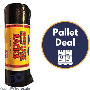 Rm Extra Heavy Duty 180G 10pk Black Refuse Sacks (115l) Pallet Deal