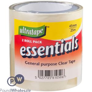 Ultratape General Purpose Clear Tape 2 Pack 45mm X 25m