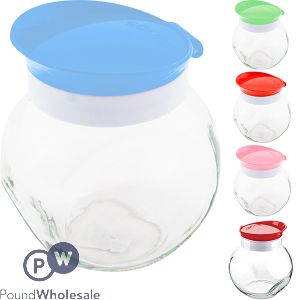 Sarina Double Bottom Glass Jar 750cc Assorted