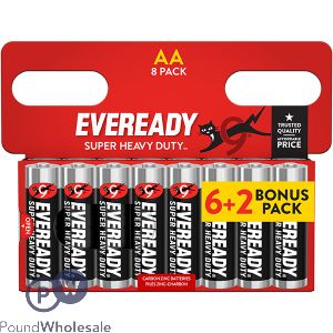 Eveready AA Super-Heavy Carbon Zinc Batteries 8 Pack