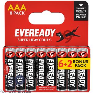 Eveready AAA Super-Heavy Carbon Zinc Batteries 8 Pack