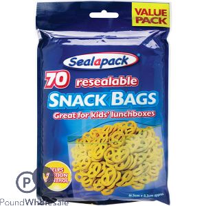 Sealapack Resealable Snack Bags 70 Pack CDU