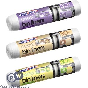 Sealapack Tie Handle Extra Strong Fragranced Pedal Bin Liners 15L 30 Pack
