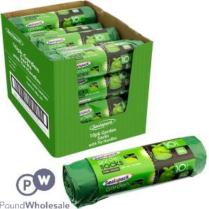 Sealapack Extra Strong Tie Handle Garden Sacks 50L 10 Pack CDU