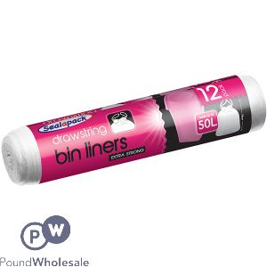 Sealapack Extra Strong Bin Liners 50L 12 Pack