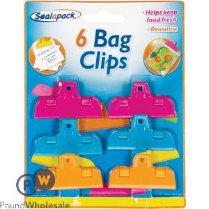 Sealapack Assorted Colour Bag Clips 6 Pack