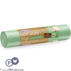 Sealapack Biodegradable Food Waste Bag 10L 25 Pack