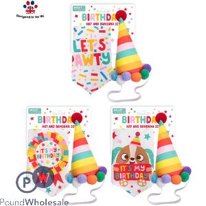 Smart Choice Bandanna &amp; Party Hat For Dogs Set Assorted
