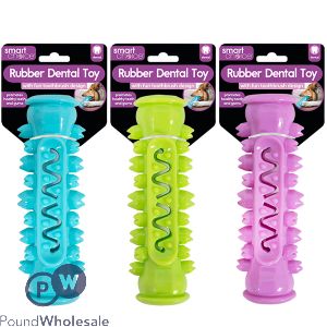 Smart Choice Dental Rubber Toothbrush Dog Toy 15cm Assorted Colours