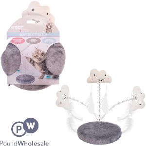 Smart Choice Plush Spring Stand Feather Kitten Toy Assorted Colours