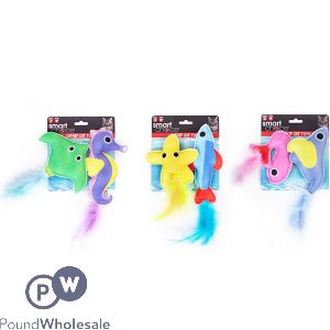 Smart Choice Felt Feather Catnip Ocean Cat Toy 2 Pack Assorted