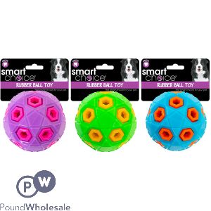 Smart Choice Tpr Ball Dog Toy 8cm Assorted Colours