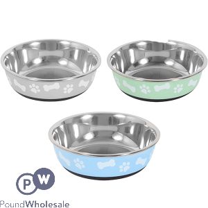 Smart Choice Anti-Skid Paw Print &amp; Bone Pet Bowl 800ml Assorted Colours