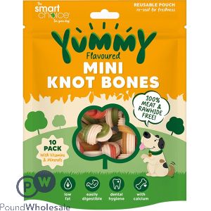 Smart Choice Meat-Free Yummy Mini Knot Bones Dog Treats 12 Pack