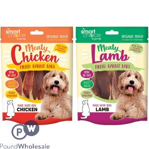 Smart Choice Meaty Filled Rabbit Ear Dog Treats 4 Pack Assorted