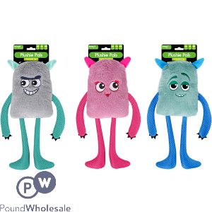 Smart Choice Squeaky Plush Crinkle Monster Dog Toy Assorted Colours