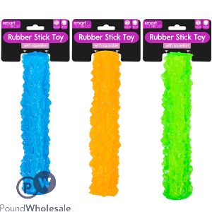 Smart Choice Squeaky Rubber Stick Dog Toy 21.5cm Assorted Colours