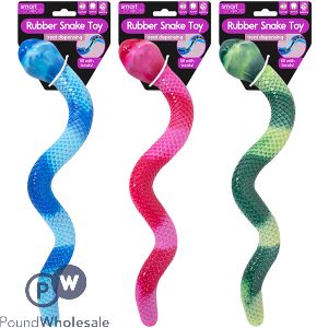Smart Choice Rubber Treat Dispensing Snake Dog Toy 40cm Assorted Colours