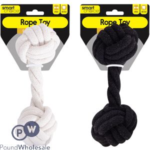 Smart Choice Knotted Dumbbell Rope Dog Toy 19cm Assorted Colours