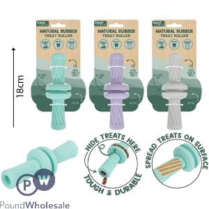 Smart Choice Rubber Baton Treat-dispensing Roller Dog Toy 18cm Assorted Colours