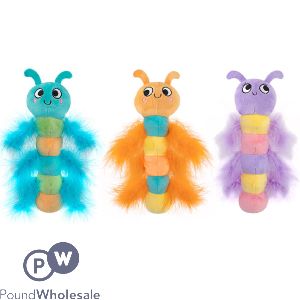 Smart Choice Plush Feather Caterpillar Kicker Cat Toy 25cm Assorted Colours