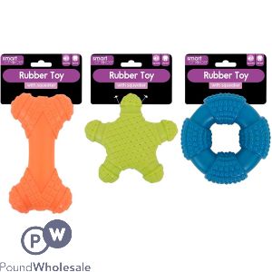 Smart Choice Squeaky Rubber Textured Dog Toy Assorted