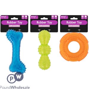 Smart Choice Squeaky Textured Rubber Dog Toy Assorted