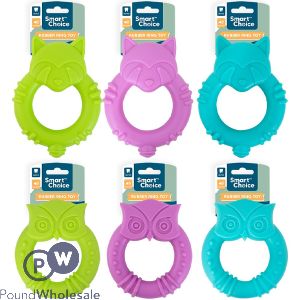 Smart Choice Squeaky Rubber Animal Ring Dog Toy 17.5cm Assorted