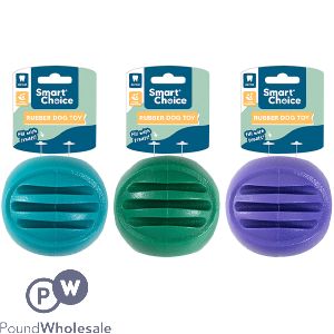 Smart Choice Rubber Ball Treat-Dispensing Dog Toy 7cm Assorted Colours