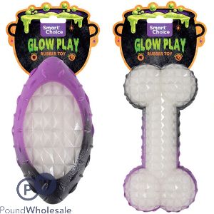 Smart Choice Halloween Glow Rubber Dog Toy 13cm Assorted