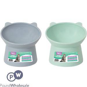 Smart Choice Plastic Raised Cat Head Food Bowl Assorted Colours