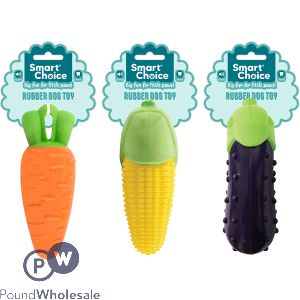 Smart Choice Squeaky Rubber Vegetable Dog Toy 12cm Assorted