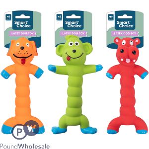 Smart Choice Squeaky Twist Latex Silly Animal Dog Toy 20cm Assorted