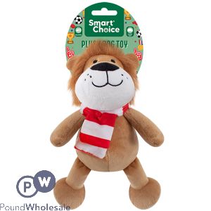 Smart Choice Squeaky Plush Lion Football Mascot Dog Toy 25cm