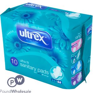 Ultrex Ultra Fit Sanitary Pads With Wings 10 Pack