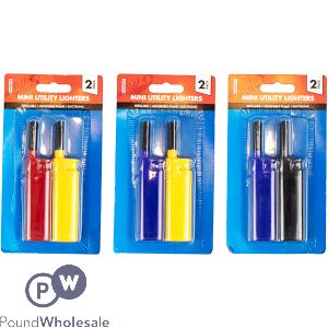 Pride Mini Electronic Utility Lighters 2 Pack Assorted Colours