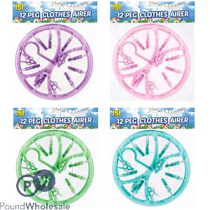 151 12 Peg Clothes Airer Assorted Colours