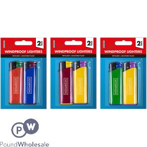 Scorpion Windproof Lighters 2 Pack Assorted Colours