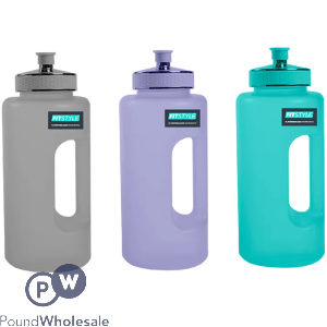 Fitstyle Performance Water Bottle with Handle 1L Assorted Colours