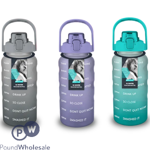 Fitstyle Water Tracker Bottle 2L Assorted Colours