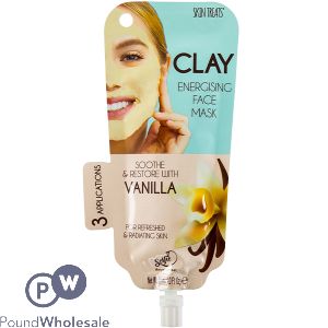 Skin Treats Clay Vanilla Energising Face Mask 3 Applications Cdu
