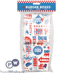 Bbq Burger Boxes 4 Pack
