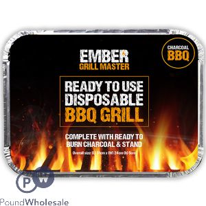 Ember Disposable Charcoal BBQ Grill 31cm X 24cm X 5cm