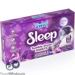 Swirl Sleep Lavender & Chamomile Tumble Dryer Sheets 35 Pack