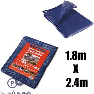 Polytarps Economy Polyethylene 80gsm Blue Tarpaulin 1.8m X 2.4m
