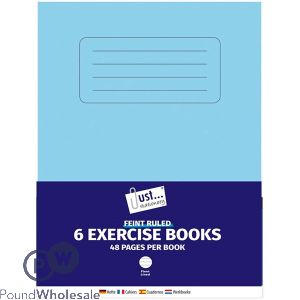 Just Stationery White Lined 6 Exercise Books