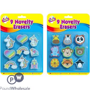 Artbox Owl & Cupcake Novelty Erasers 9 Pack
