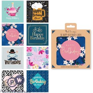 8 Mixed Adults Happy Birthday Card