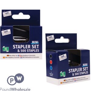 Just Stationery Mini Stapler Set Assorted Colours