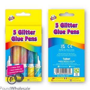 Artbox Assorted Colour Swirl Glitter Glue Pens 5 Pack